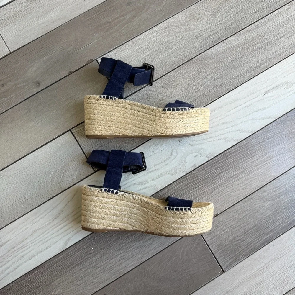 Vince Women's Abby Espadrille Platfrom Sandals - Blue Marine